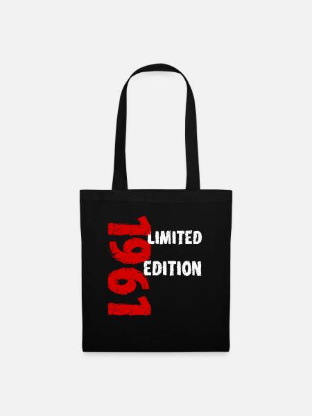 1961 édition limitée anniversaire cadeau femme mari - Sac en tissu - noir