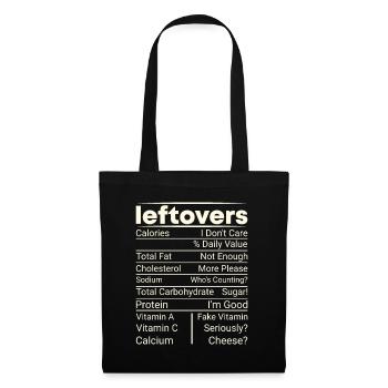 No Waste - Food Leftovers Nutritional Values Check! - Tote Bag - black - Front