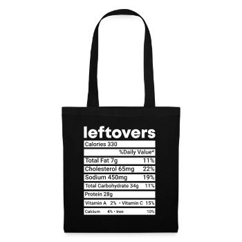 No Waste - Food Leftovers Nutritional Values Check! - Tote Bag - black - Front