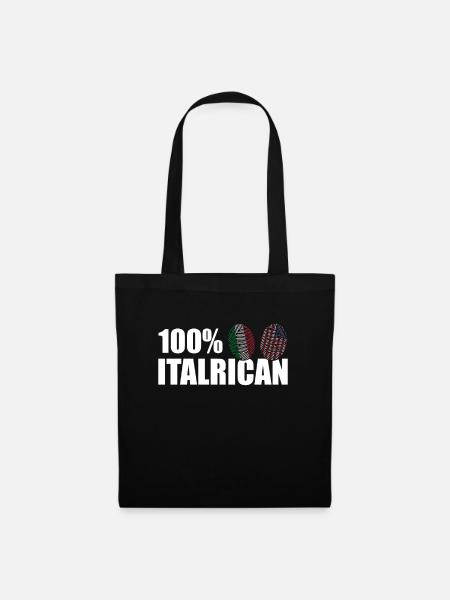 100 % Italrican DNA Fingerabdruck Italien America - Stoffbeutel - Schwarz