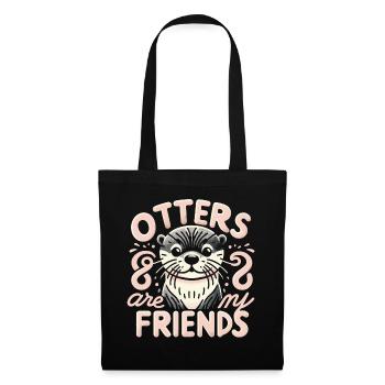 Loutre Loutre Loutre de mer - Sac en tissu - noir - Devant