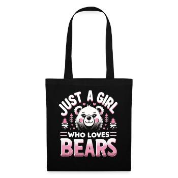 Ours, Grizzly, Ours brun, Ours - Sac en tissu - noir - Devant