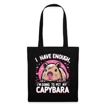 Capybara Capybara Rongeur Animal - Sac en tissu - noir - Devant