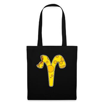 Symbole du signe du zodiaque Bélier - Sac en tissu - noir - Devant