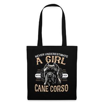 Cane Corso Hund - Stoffbeutel - Schwarz - Vorne