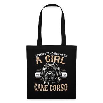 Cane Corso Hund - Stoffbeutel - Schwarz - Vorne