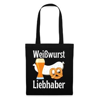 Weißwurst Liebhaber Bayern - Stoffbeutel - Schwarz - Vorne