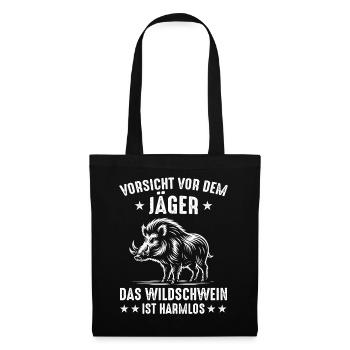 Jäger Jagd Jagen Jagdbekleidung - Stoffbeutel - Schwarz - Vorne