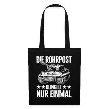 Panzer Kampfpanzer Panzerkampfwagen Panzerfahrer - Stoffbeutel - Schwarz - Vorne