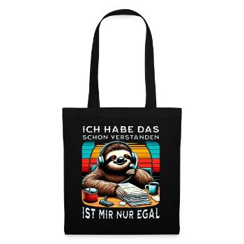 lustiger faLustiger Faultier Spruch Ich Habe Das S - Stoffbeutel - Schwarz - Vorne