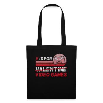 V Is For Valentine Jeux vidéo - Retro Gamer - Sac en tissu - noir - Devant