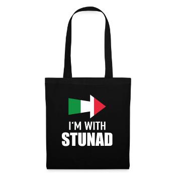 I'm With Stunad Italien Handzeichen Partneroutfit - Stoffbeutel - Schwarz - Vorne