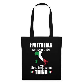 Italien Ne Pas Garder Calme Chose Nationalité - Sac en tissu - noir - Devant
