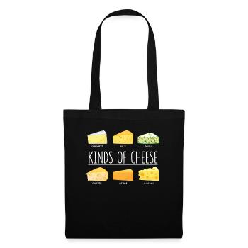 Types De Fromage Laitier Amateur De Fromage Snack - Sac en tissu - noir - Devant