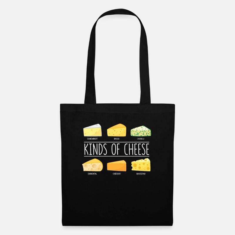 Types De Fromage Laitier Amateur De Fromage Snack - Sac en tissu - noir