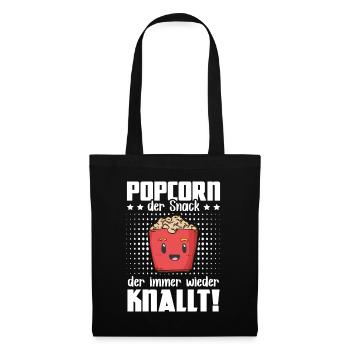 Popcorn Snack Knalt - Popcorn Machine Cinema Night - Tote Bag - black - Front
