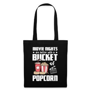 Les soirées cinéma sont meilleures : un seau de pop-corn - Sac en tissu - noir - Devant
