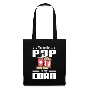 Lustiger Popcorn Spruch - Pop To My Corn - Stoffbeutel - Schwarz - Vorne