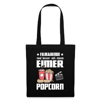 Funny Popcorn - Soirées cinéma Meilleur seau de pop-corn - Sac en tissu - noir - Devant