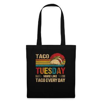 Taco Mardi Taco tous les jours Burrito Vintage - Sac en tissu - noir - Devant