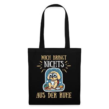 Hund Stress Büro Arbeit Lustige Sprüche - Stoffbeutel - Schwarz - Vorne