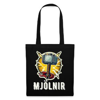 Thor Hammer Mjölnir Viking Mythologie nordique - Sac en tissu - noir - Devant