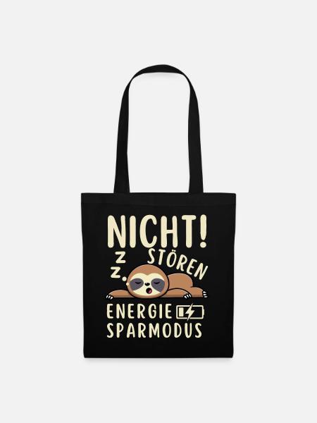 Energiesparmodus Nicht Stören lustiges Faultier - Stoffbeutel - Schwarz