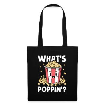 Süßes Popcorn - Poppin Kinoabend Popcorn Liebhaber - Stoffbeutel - Schwarz - Vorne
