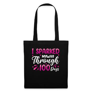 100 Days Of School Sparked My Way Through - Stoffbeutel - Schwarz - Vorne