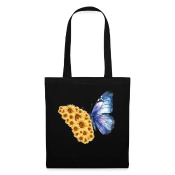 Printemps Tournesol Papillon Fleurs D’été - Sac en tissu - noir - Devant