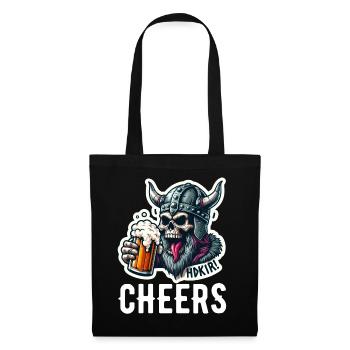Viking bière acclamations crâne Odin guerrier - Sac en tissu - noir - Devant