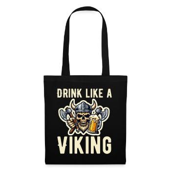 Boire de la bière comme un Viking - Pour le Valhalla - Sac en tissu - noir - Devant