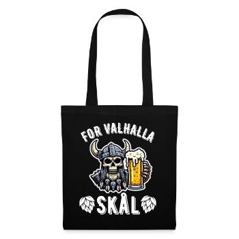 For Valhalla - SKAL - Prost Wikinger Bier - Stoffbeutel - Schwarz - Vorne