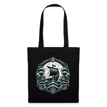 Viking Dragon Boat Norseman Sailor Valhalla - Tote Bag - black - Front