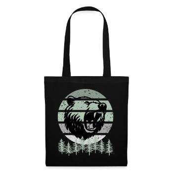 Ours, Sauvage, Nature, Forêt, Arbres - Sac en tissu - noir - Devant
