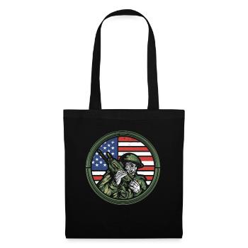 Ham Operator USA Flag Presenter Radio Gift - Tote Bag - black - Front