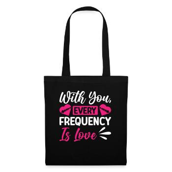Radio Presenter Valentine's Day Frequency Is Love - Tote Bag - black - Front