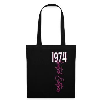 1974 Vintage anniversaire drôles dictons - Sac en tissu - noir - Devant