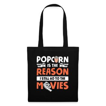 Popcorn Popcorn Raison Toujours Aller Au Cinéma Soirée Cinéma - Sac en tissu - noir - Devant