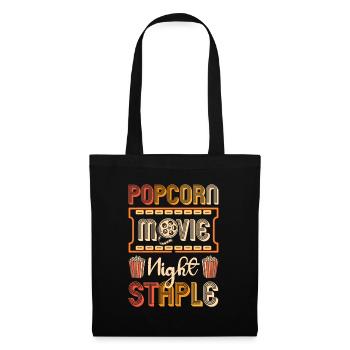 Retro Popcorn Filmabend Pop-corn Geschenk - Stoffbeutel - Schwarz - Vorne