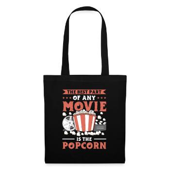 Popcorn Filmeabend Pop-Corn Kinonacht Geschenk - Stoffbeutel - Schwarz - Vorne