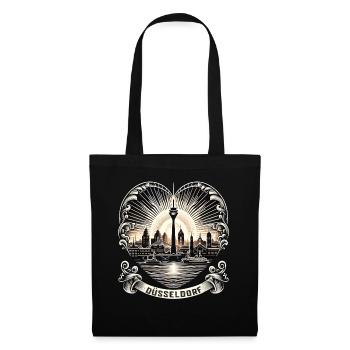 Dusseldorf Skyline Heart Love Home - Tote Bag - black - Front