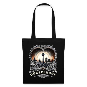 Dusseldorf Skyline Heart Love Home - Tote Bag - black - Front