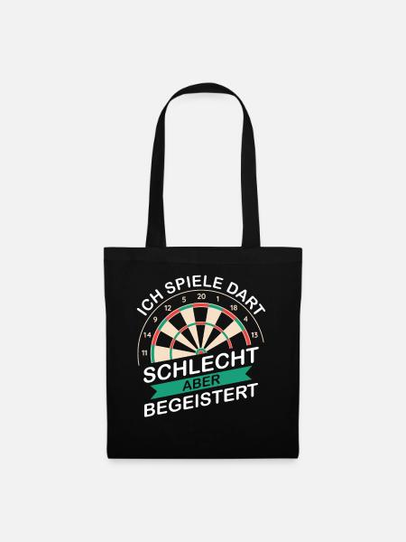 Dart Darts Dartspieler Dartsport - Stoffbeutel - Schwarz