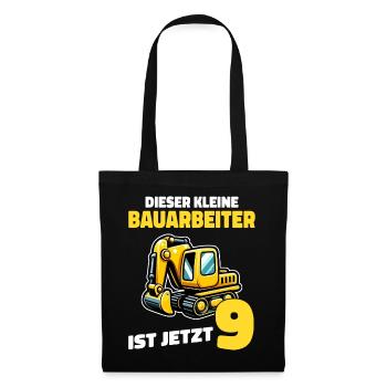 Cadeau d’anniversaire 9 ans Anniversaire garçon - Sac en tissu - noir - Devant