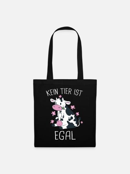 Vegetarier Veganer Tierschutz Tierrecht Veggie - Stoffbeutel - Schwarz
