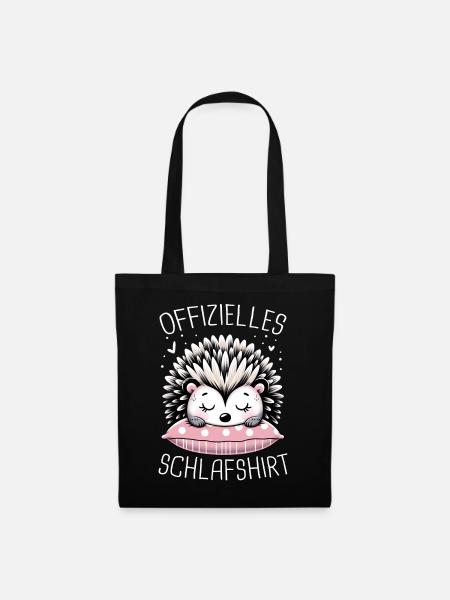 Igel Weißbauchigel Tier Stachel Igel - Stoffbeutel - Schwarz