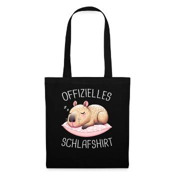 Capybara Wasserschwein Capybaras - Stoffbeutel - Schwarz - Vorne