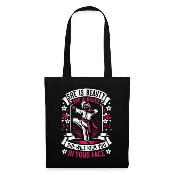 Karaté Karaté Combattant Arts martiaux - Sac en tissu - noir - Devant