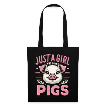 Cochon Animal - Sac en tissu - noir - Devant